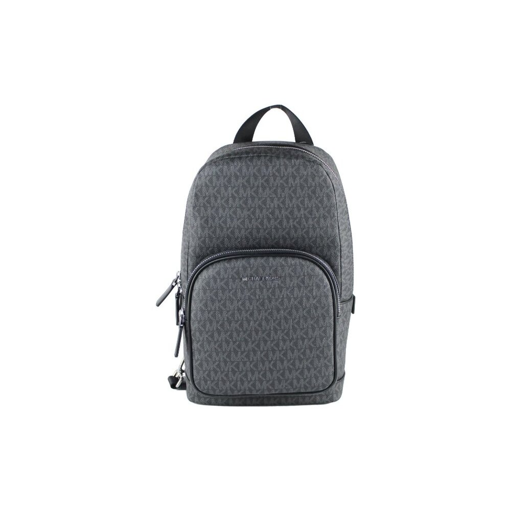 NWT Michael Kors Cooper Medium Commuter Slingpack Black Signature PVC Book Bag - Picture 5 of 6